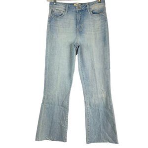 L'agence Jeans Women's Sz 29 Blue High Rise Wide-Leg Raw Hem Stretch $295 Nwot